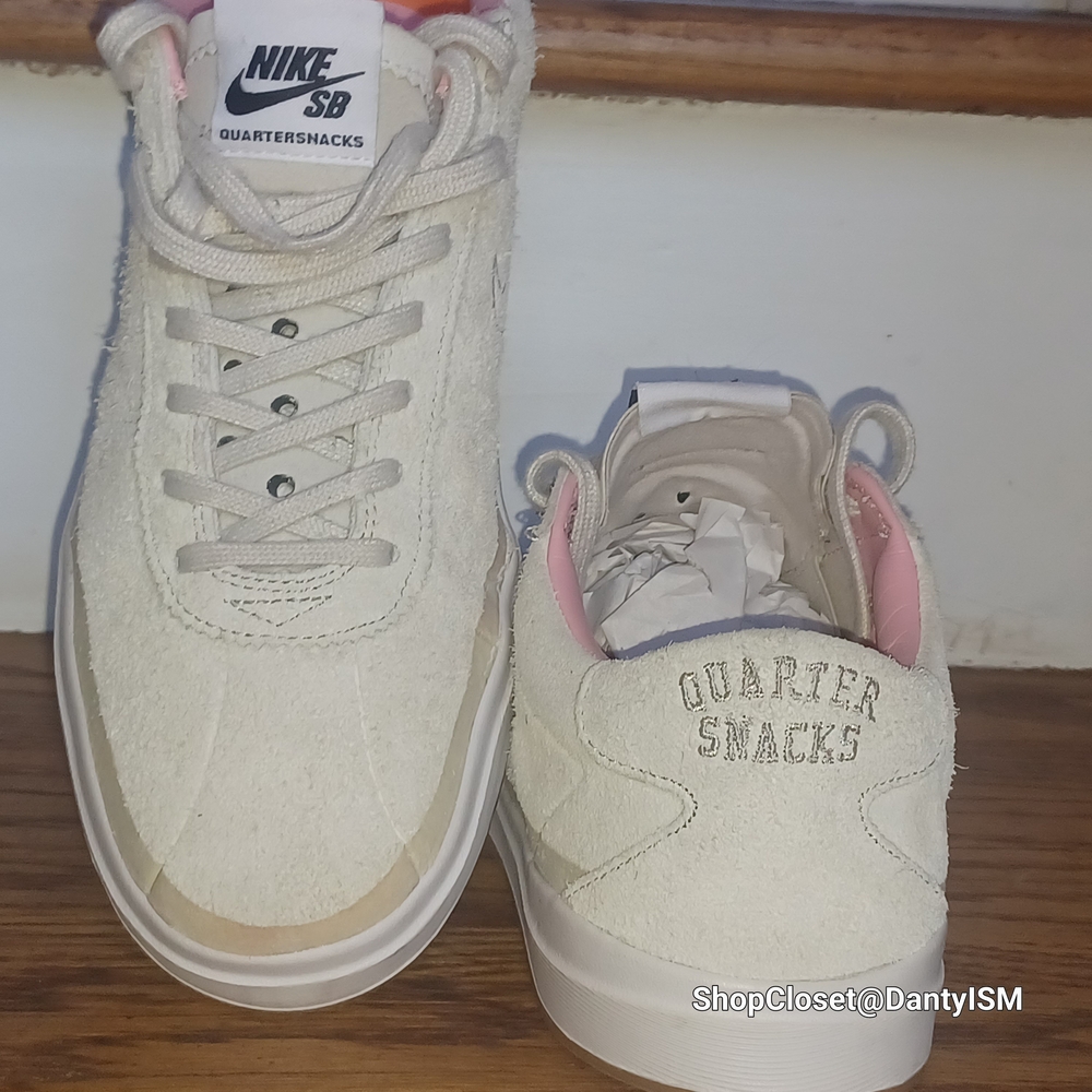 Nike SB Bruin Hyperfeel Quartersnacks sneakers in birch and space pink - Picture 15 of 16
